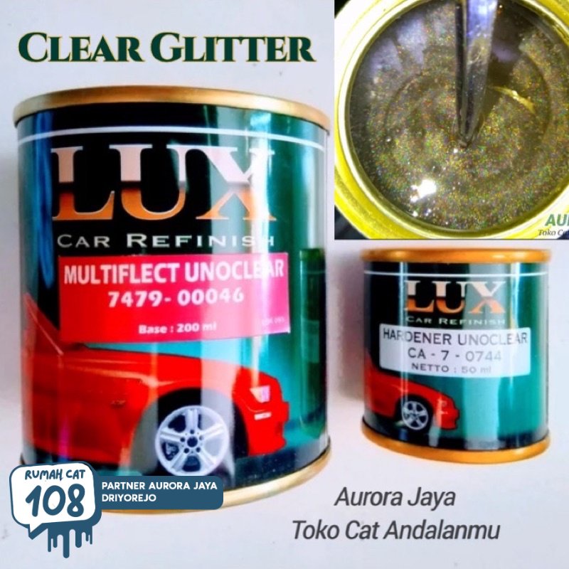 

Rumah Cat - Penta Lux Multiflect Unoclear 250ml / Clear Glitter Hologram / Vernis Gliter Pernis Kerlip Semprot Duko Duco Diko Rumah Cat Motor dan Mobil