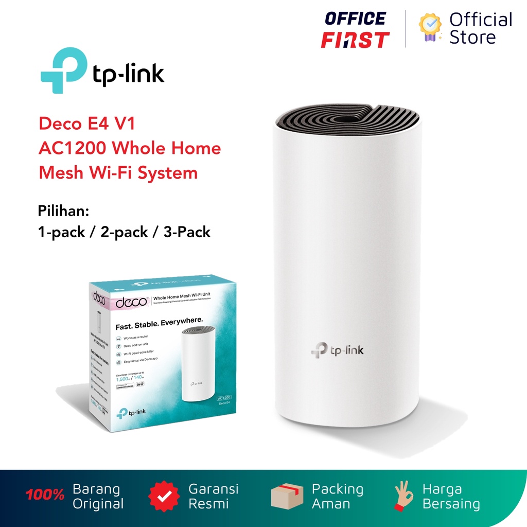 TP-Link Deco E4 1 Pack AC1200 Whole Home Mesh WiFi System V1