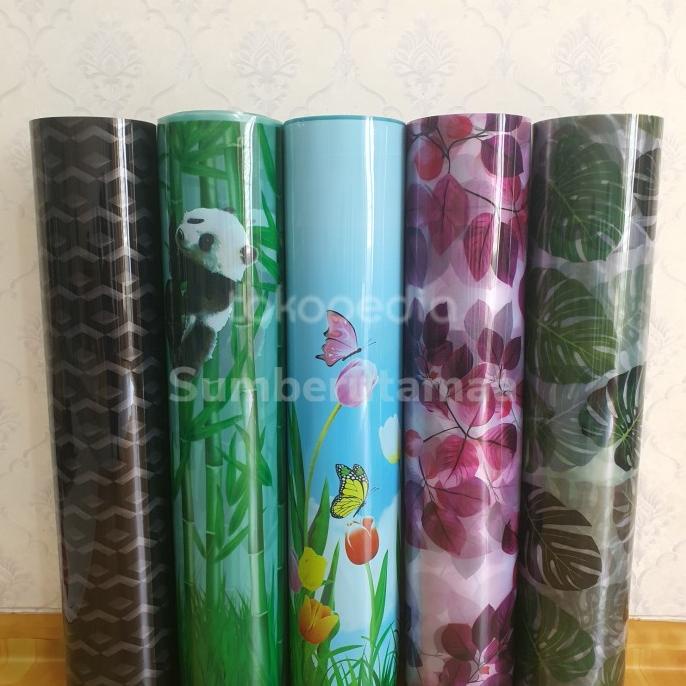 ~~~~~] Fiber Penutup pagar motif batik / bambu / daun ungu / tulip