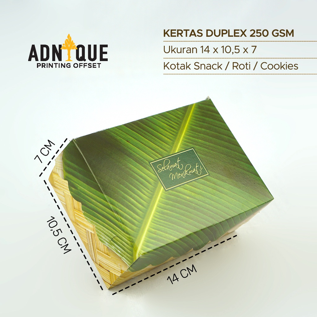 

Paket 50 Pcs Dus Roti Kotak Kue Cantik DAUN BESEK R3A Kotak 14x10 Box Jajan