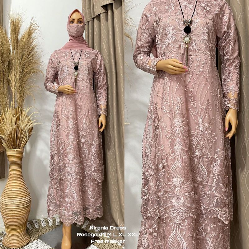 GAMIS TINGKAT KIRANIA DRESS - GAMIS BUSUI - GAMIS MODERN - FASHION MUSLIM - FREE MASKER