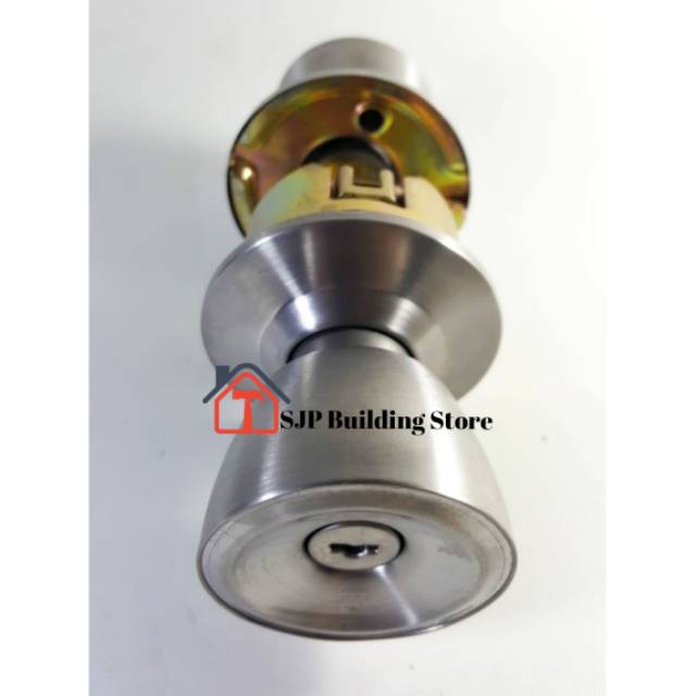 Kunci Pintu Kamar Mandi Stainless Steel Handle Bulat Gagang Putar Hendel Handel Toilet WC