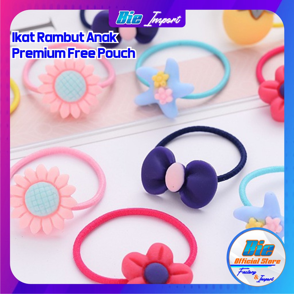 isi 2000 Ikat Rambut Anak Korea Impor Free Pouch