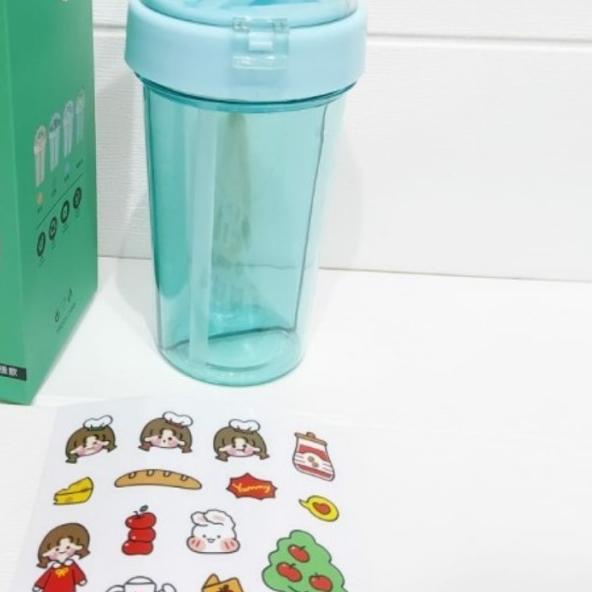 ❅ botol minum 2 sisi 2 sedotan botol minum anak karakter tempat minum ✻