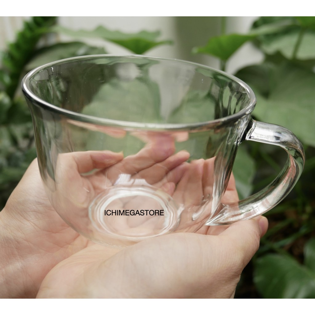 ICHIMEGASTORE Mug Kaca Besar Mangkuk Bubur Modern Breakfast Bowl Sereal