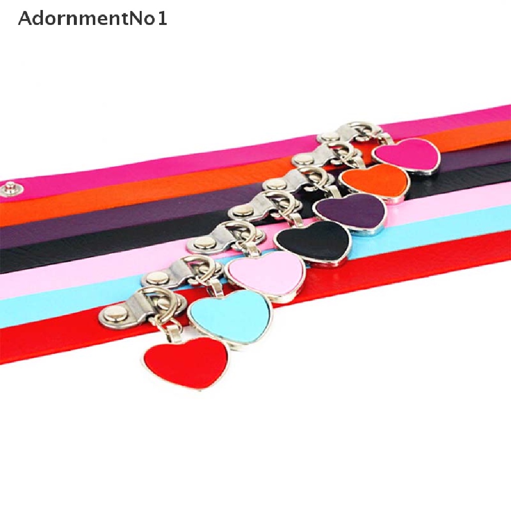 (AdornmentNo1) Kalung Choker Bahan Kulit Imitasi Aksen Hati Gaya Punk / Gothic Untuk Wanita