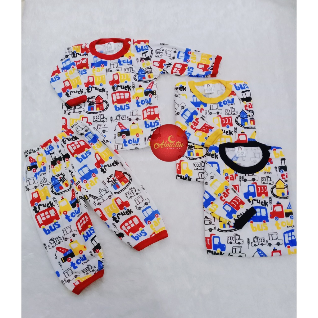 Setelan Baju Bayi Lengan Panjang / Baju Bayi Kancing Pundak / Kaos Anak Panjang