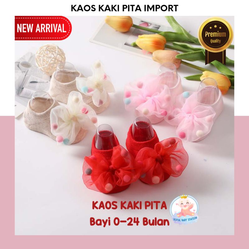 Kaos Kaki Bayi Pita Import 0-24 bulan Anti Slip New Model