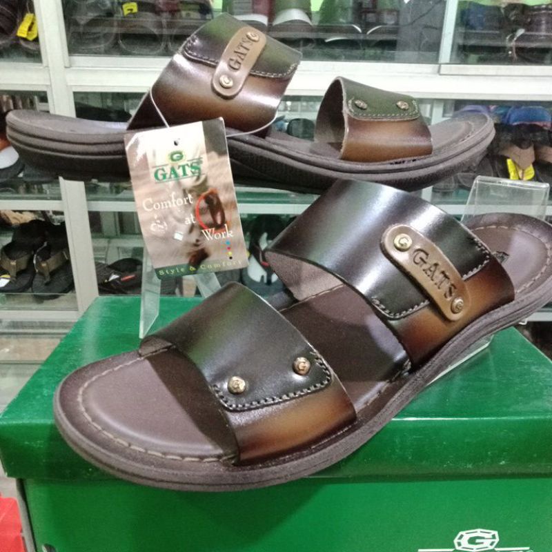 sandal kulit pria GATS GH-00sorong/tali dua dijamin ORI 100%
