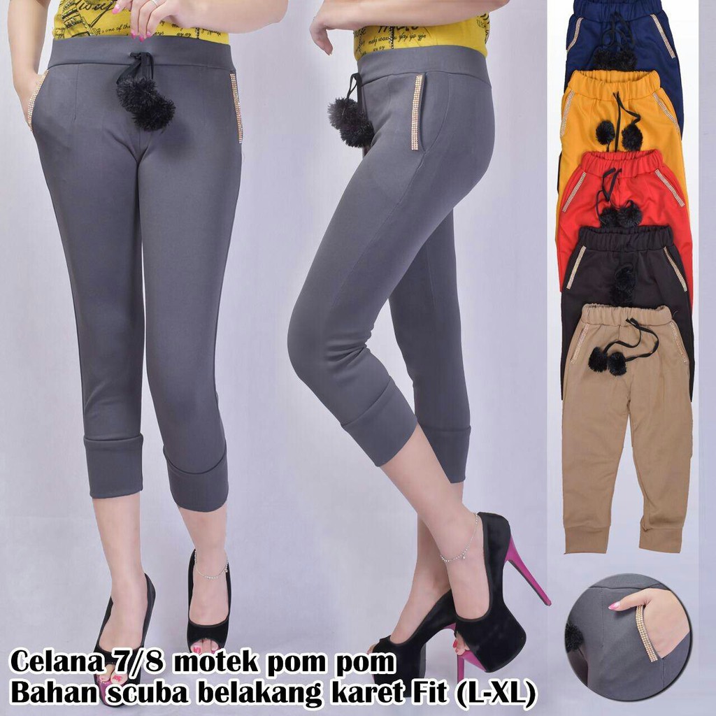 fashion import Pant motek pom2 6warna realpict