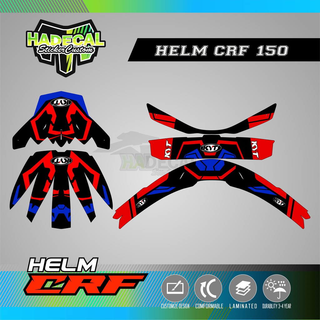 DECAL STICKER HELM CRF 150 KYT SPONSOR