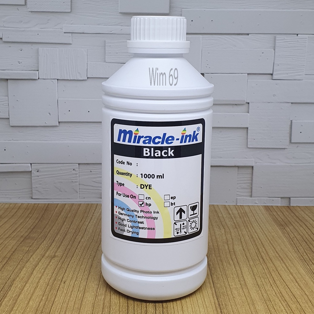 Jual Tinta Printer Miracle Ink Literan Liter Hp Black Dye Ink