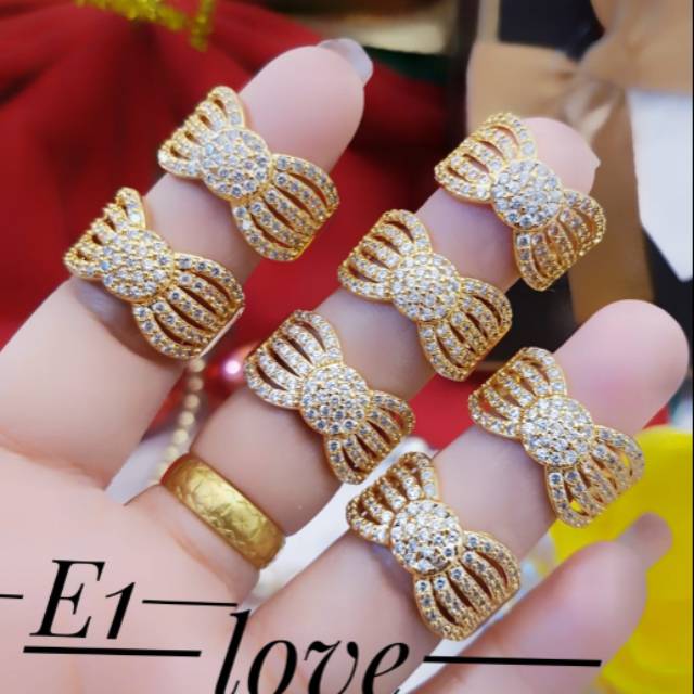 Xuping cincin pita lapis emas 24k 1804