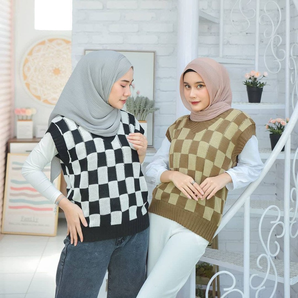 Nara Grosir - Big Catur Vest l Sweater Polos l Sweater Pria dan Wanita