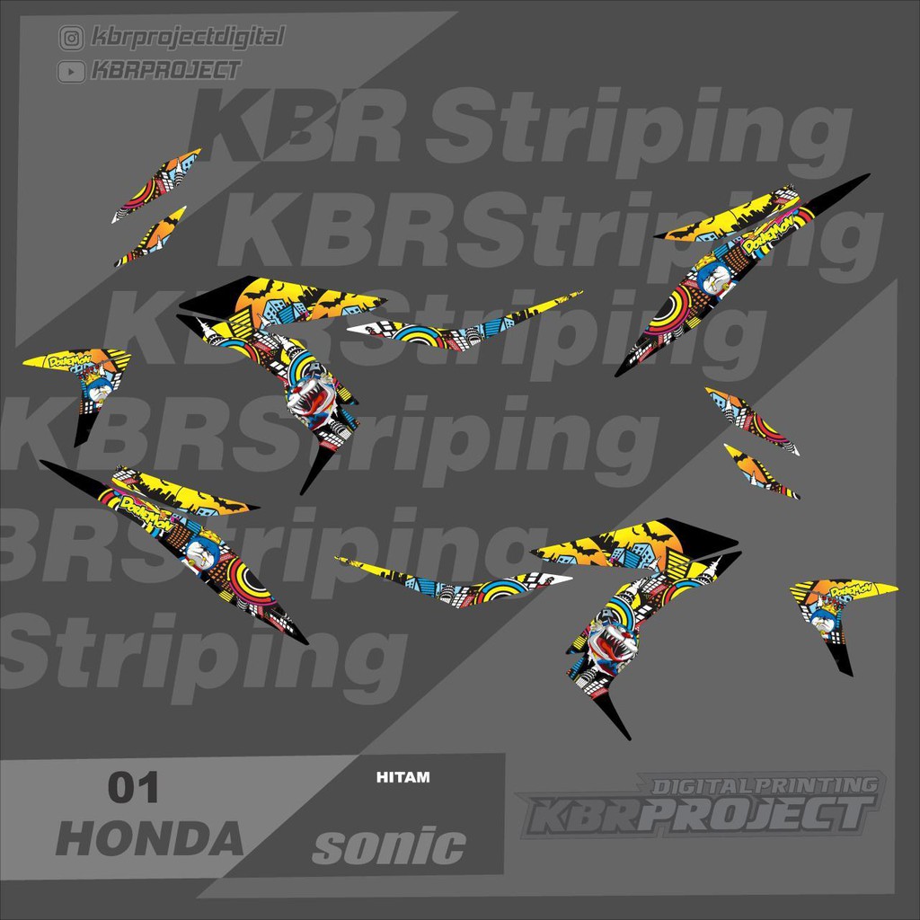 (cod) Stiker Motor sonic sticker striping list motor honda sonic 01 Racing Terlaris sonic road race