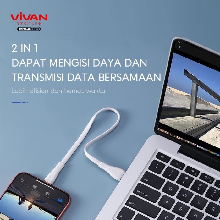 KABEL DATA VIVAN 2 METER MICRO TYPE C LIGHTNING Fast Charging