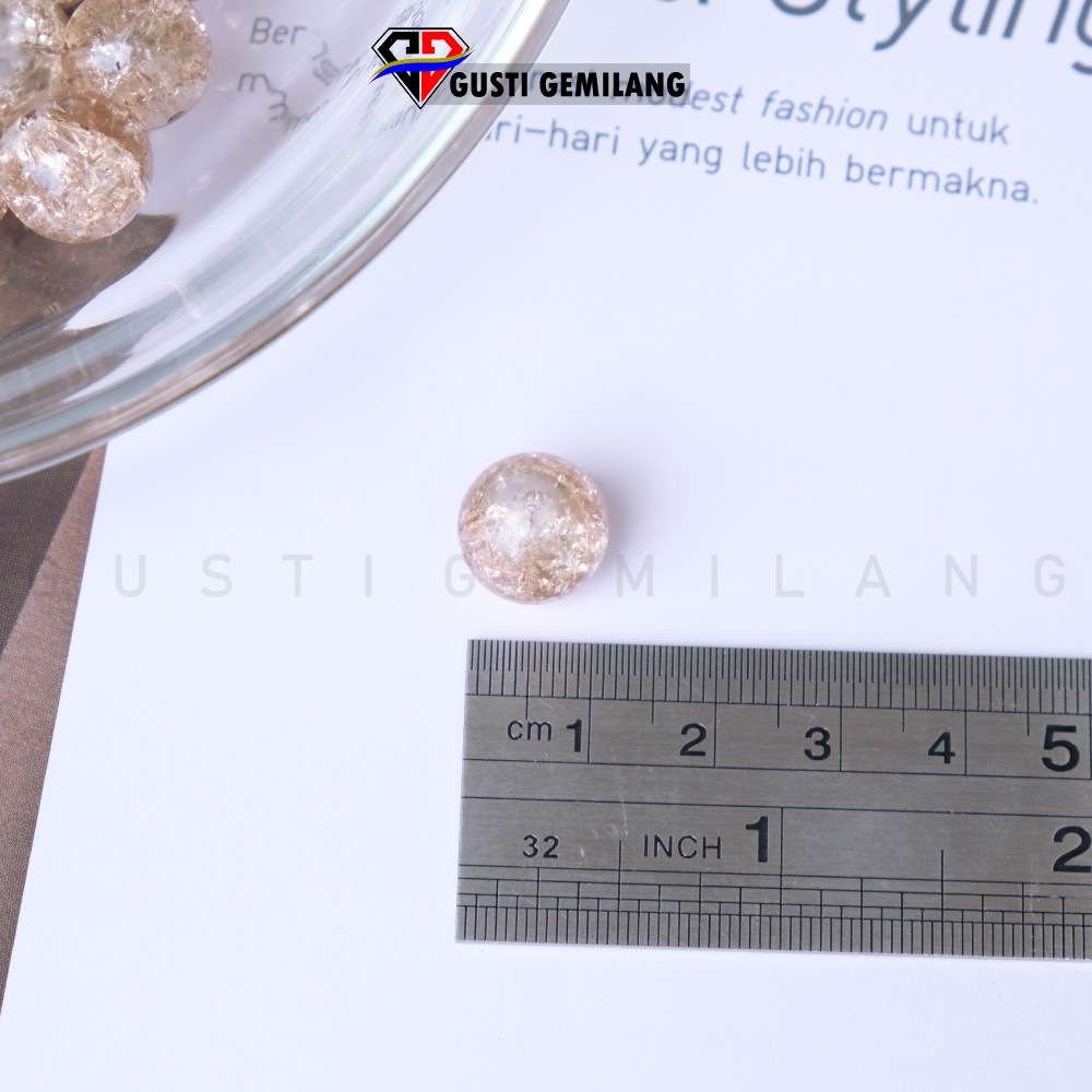 Isi 12pcs Mutiara Marmer Bening Permata