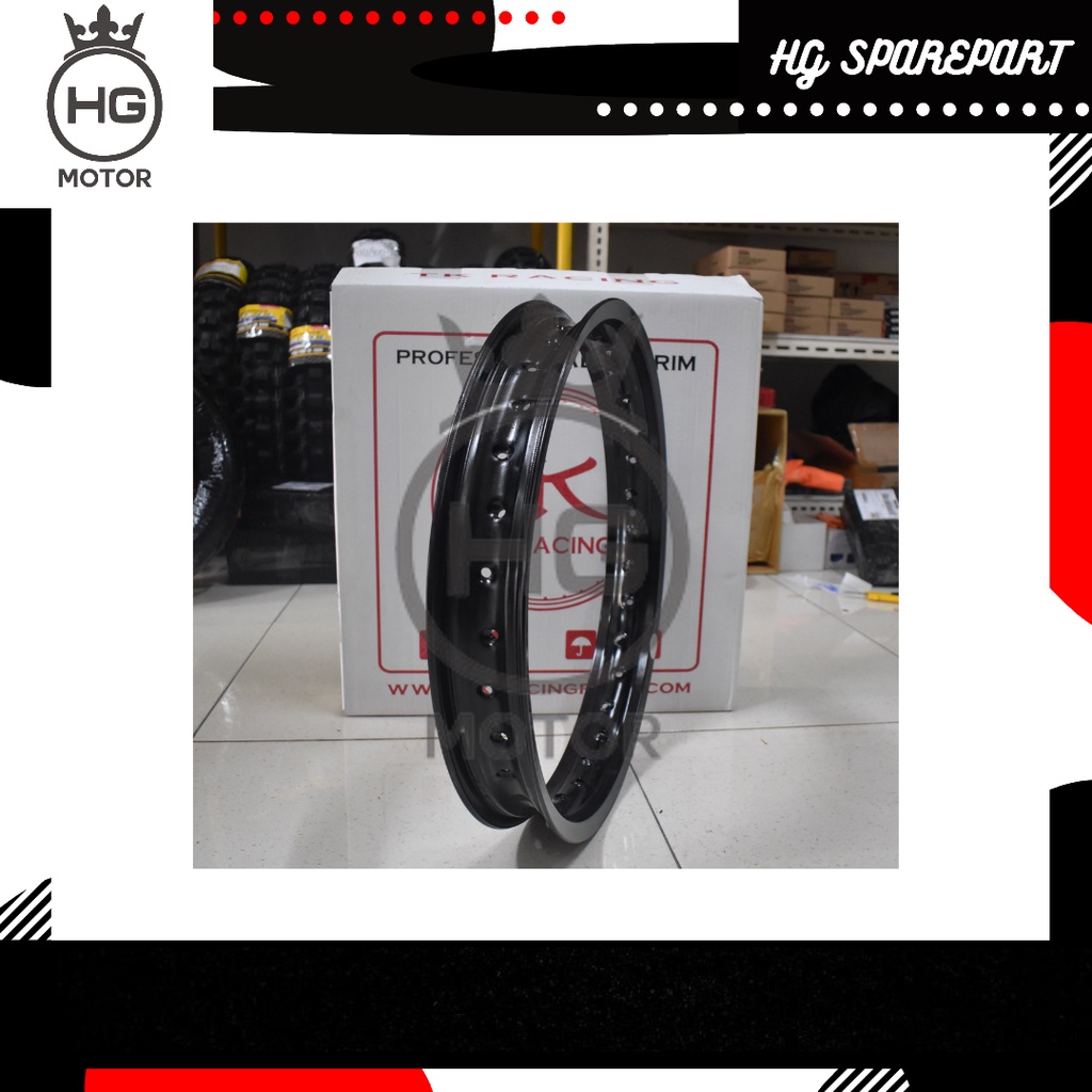 Velg Honda CRF 150L Aluminium TK Bright 215-18 (32 Hole) Black Hitam