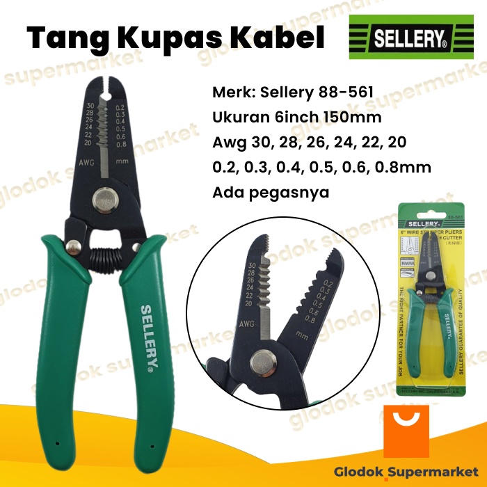 Tang Pengupas Potong Kulit Kabel 6 inch Sellery Wire Stripper Alat Kupas Cable 150mm 88-561