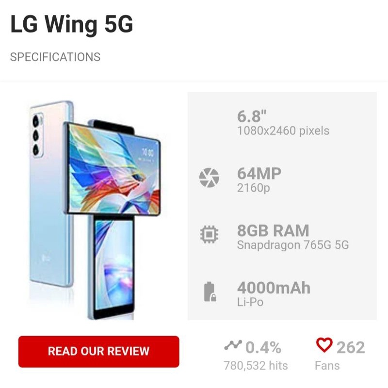LG WING 5G Minus Lece