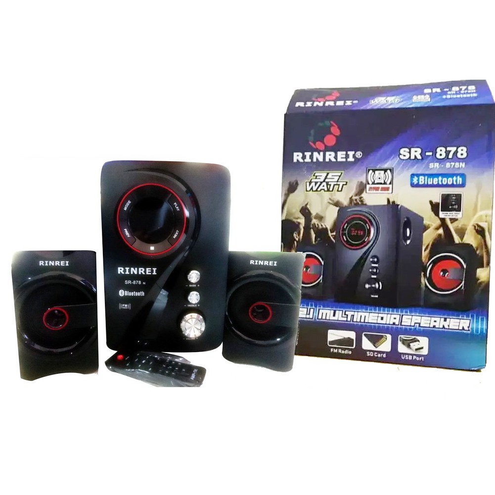 SPEAKER RINREI SR 878 N Audio Multimedia - RINREI SR-878N Speaker Aktif Bluetooth - Radio Fm - USB - CD Card FULL BASS