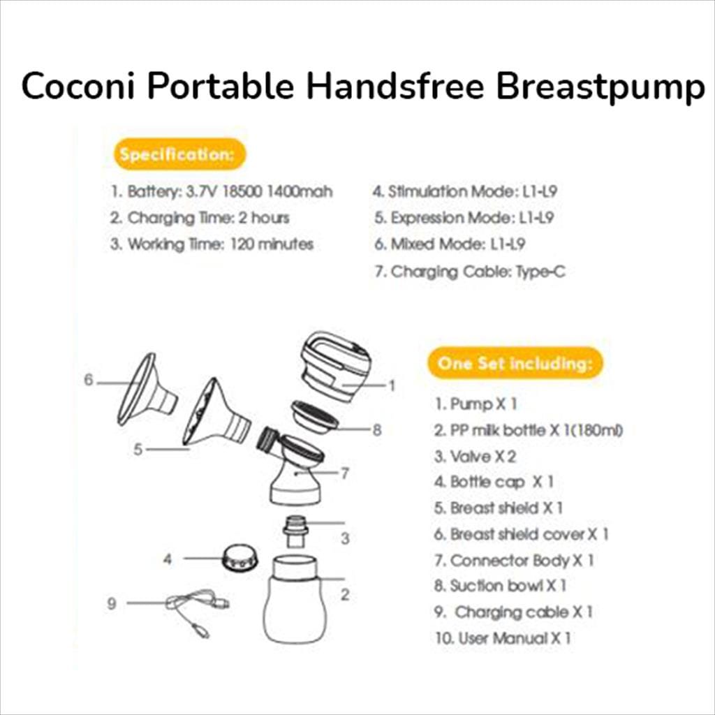 Coconi Portable Electric Breastpump - Pompa Asi Elektrik