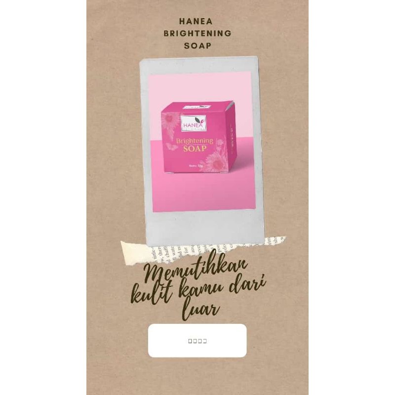 SABUN HANEA SABUN PEMUTIH BPOM ORIGINAL / HANEA BRIGHTENING SOAP BPOM ORIGINAL