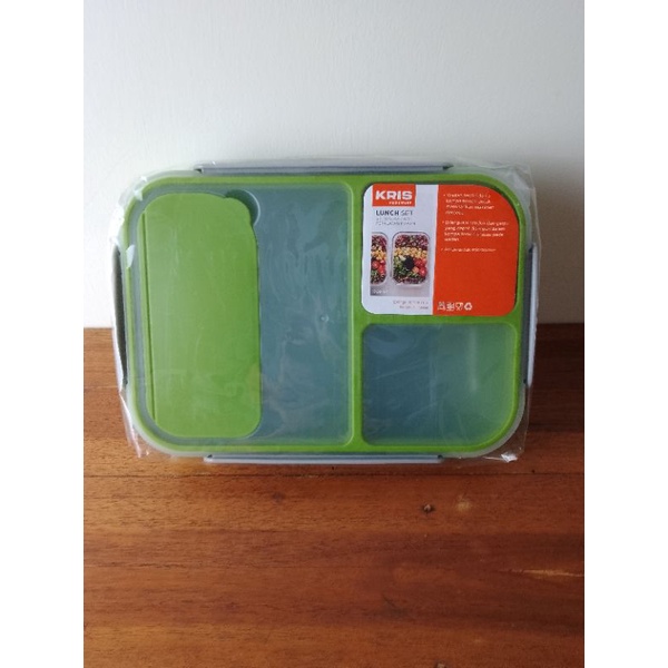 lunch box ace hardware 3 sekat anti tumpah dengan cuttlery set sendol garpu