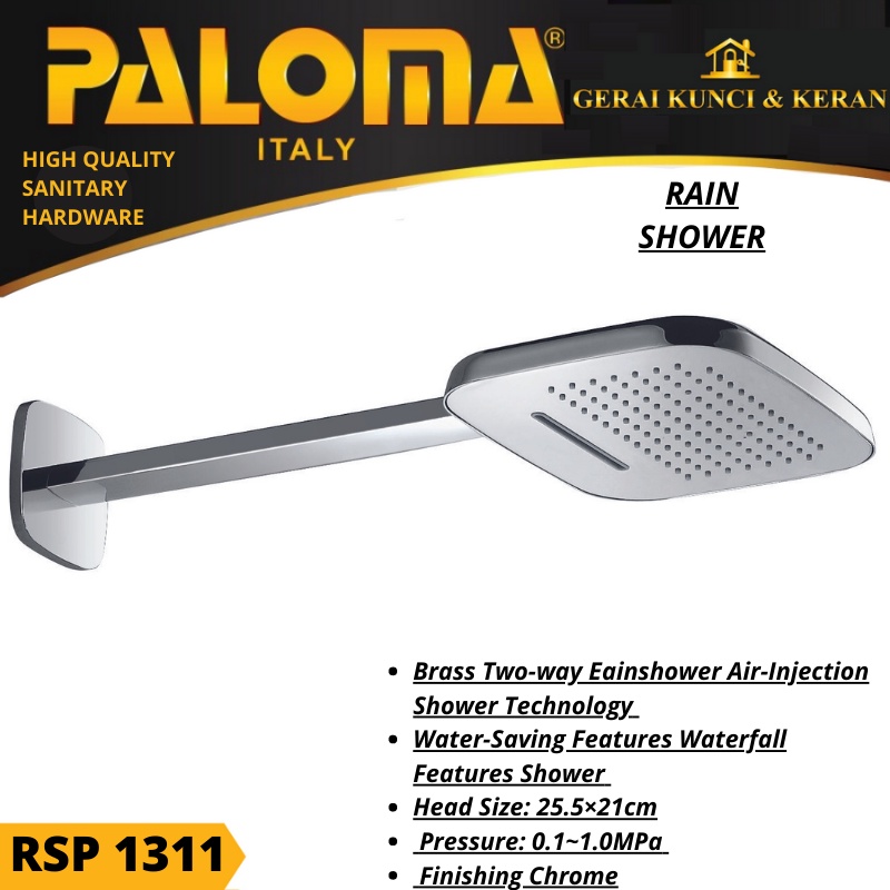 PALOMA RSP 1311 DUAL FUNCTION RAIN SHOWER WITH WATERFALL SHOWER TWOWAY