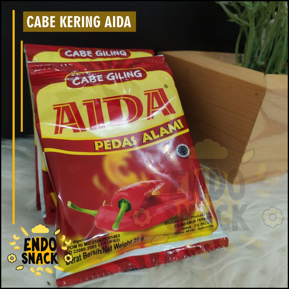 25gr Cabe Kering AIDA Cabai Giling dijamin Pedass Bumbu Pelengkap Baso Aci, Seblak, Cimol