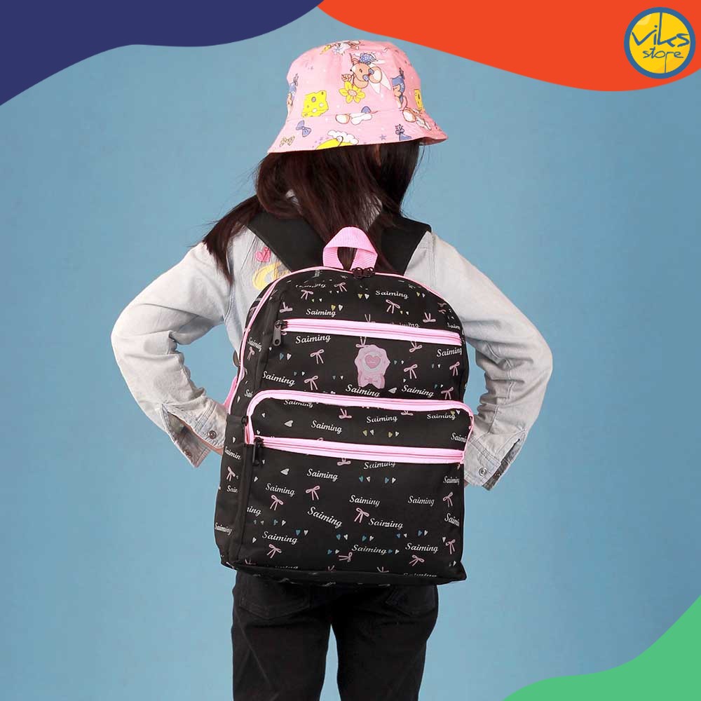 Tas Sekolah TK SD PAUD Ransel Anak Perempuan Tas 2in1 Gambar Motif Lucu Backpack Wanita Tas Punggung