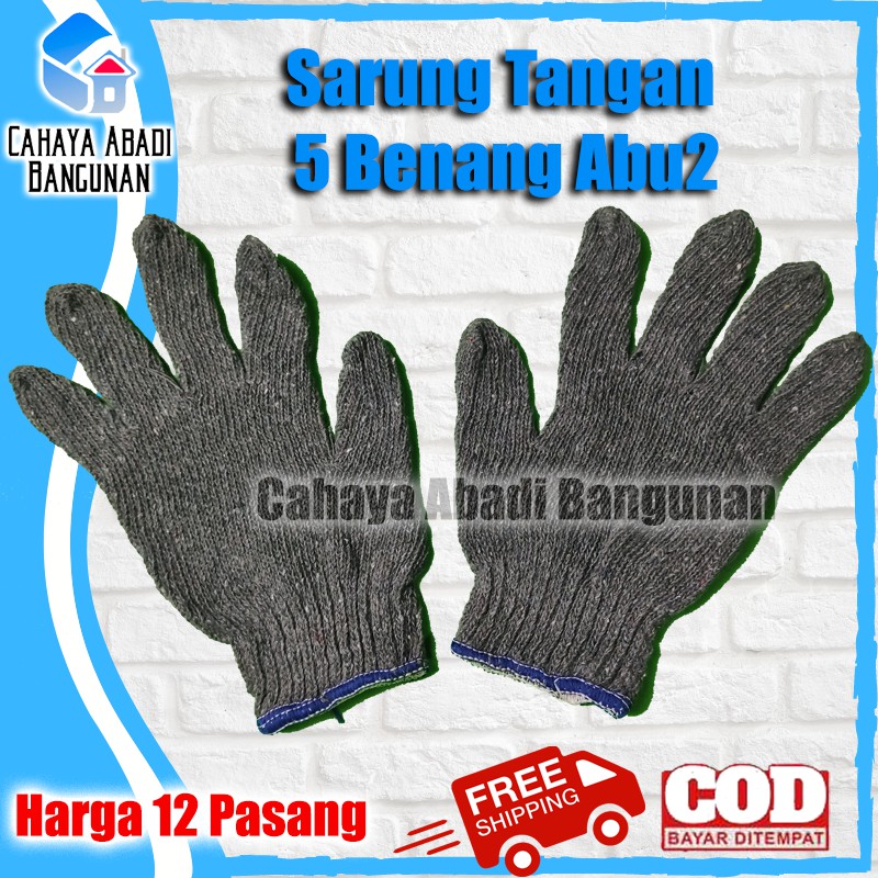 Sarung Tangan Benang 5 Sarung Tangan Tukang Kerja Kain Proyek