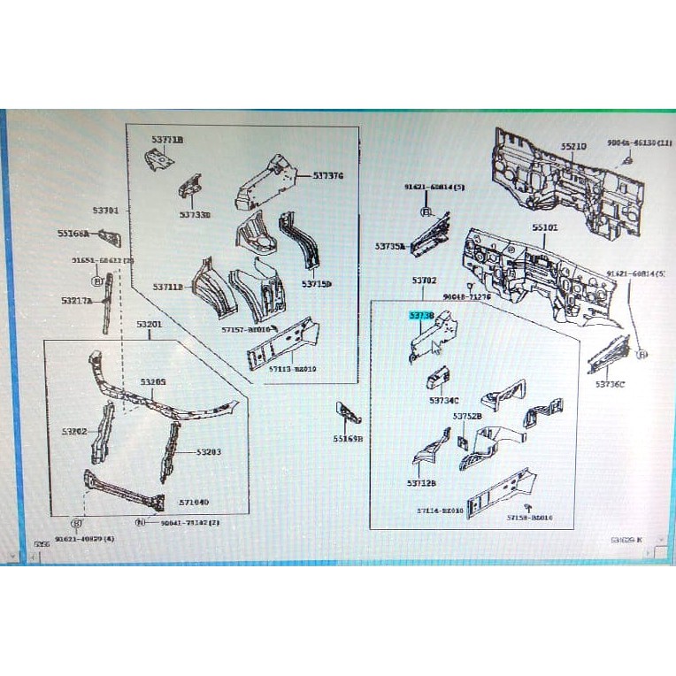 Side Member Plate Radiator Avanza 53738-BZ010