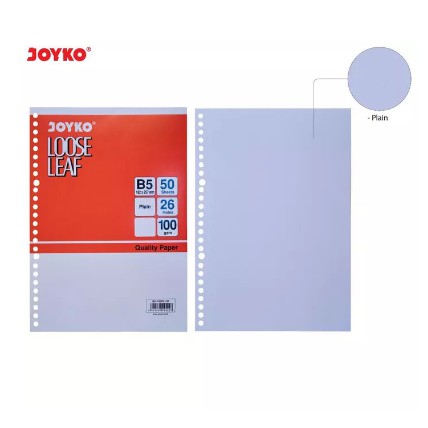 

Joyko B5-100PL-50 Sheets Loose Leaf Plain Kertas Binder Polos 26 Holes Lubang Lembar 100 Gsm ORI