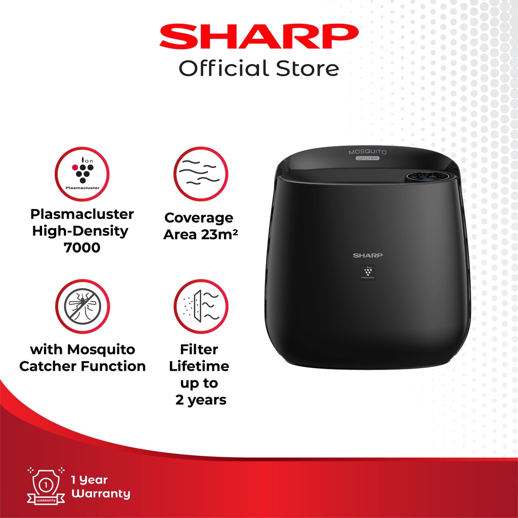 Sharp Air Purifier - Pembersih Udara Ruangan With Plasmacluster Ion & Mosquito Catcher Function 23m²