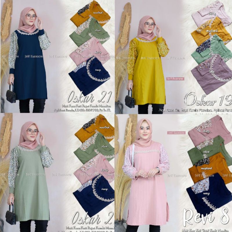 [BEST SELLER]Tunik Kaos Rajut Jumbo Import/Oskar/Revi/Atasan Wanita Lengan Panjang Ibu Ibu/Atasan Wa