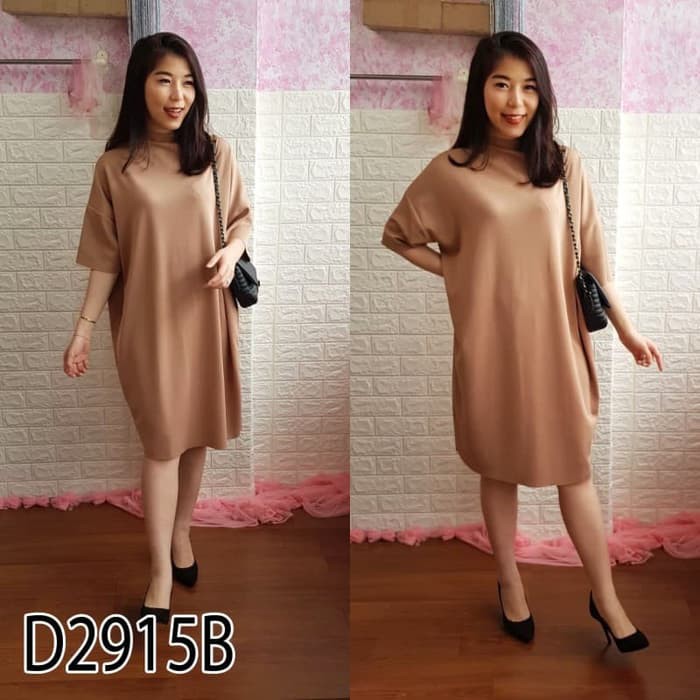 DRESS WANITA CASUAL BIG SIZE JUMBO POLOS SIMPLE BATWING D2915