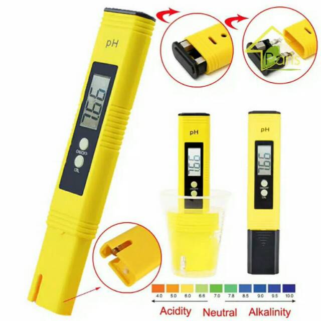 Ph meter akurasi 0.01 auto calibrate bonus batrai cadangan 2 buah