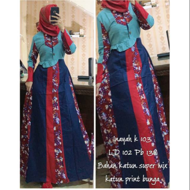 Gamis inayah / gamis katun / gamis katun jepang / esme / tuneeca / ninos
