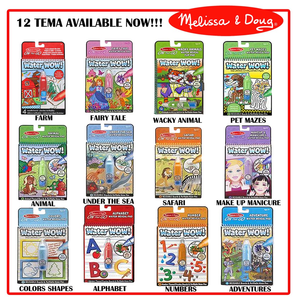 Melissa and Doug Water WOW waterwow Buku Mewarnai Coloring Book