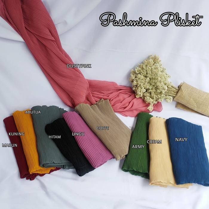 Pashmina Plisket Pleated Shawl Pasmina Ceruty Babydoll