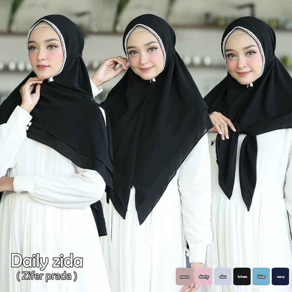 DAILY ZIDA JILBAB INSTAN BORDIR / HIJAB MODERN / HIJAB SYARI / JILBAB INSTAN MURAH KHIMAR