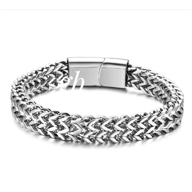 Gelang Titanium pria Rantai polos