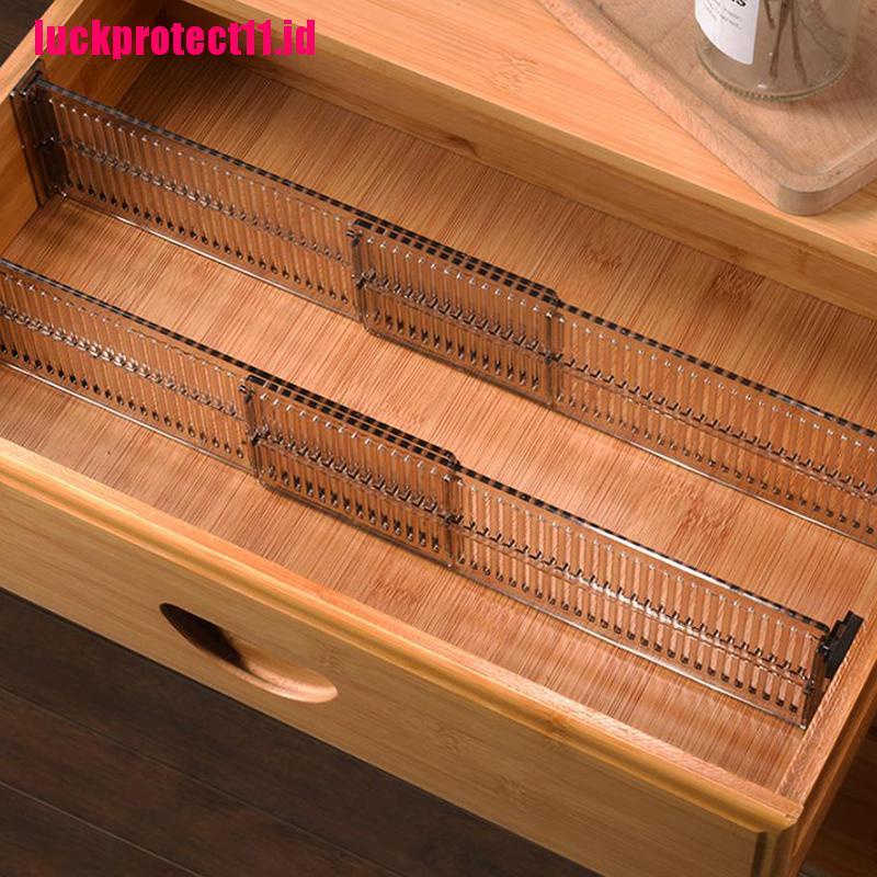 (LUCK11) 2pcs / Set Sekat / Sekat Organizer Laci Adjust Untuk Perlengkapan Dapur / Rumah DIY