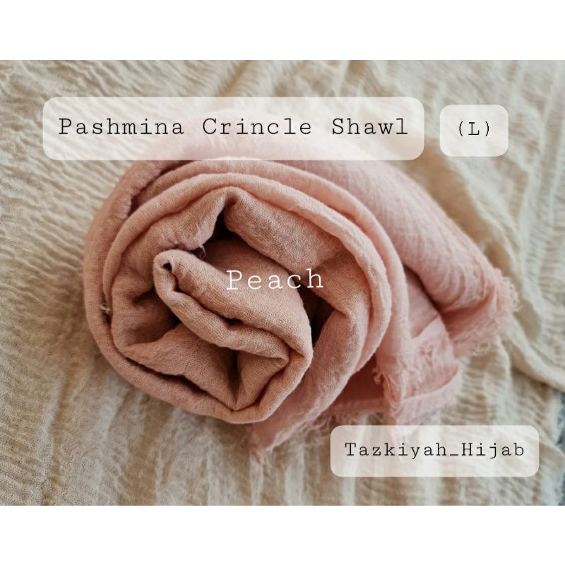 Pashmina Crinkle Shawl-Peach**(L)