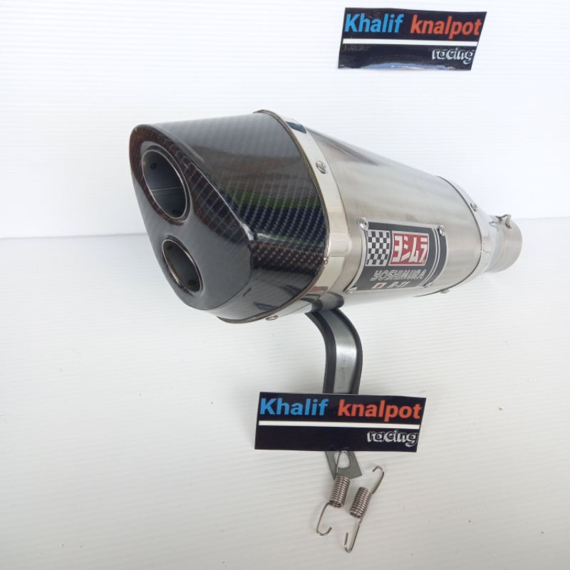 slincer knalpot yoshimura lubang dua titan carbon