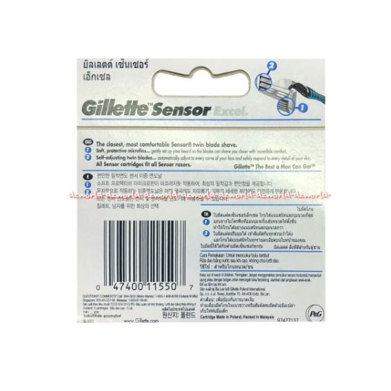 Gillette Sensor Excel Refill 5Pcs Isi Ulang Pisau Cukur Gilette Excel