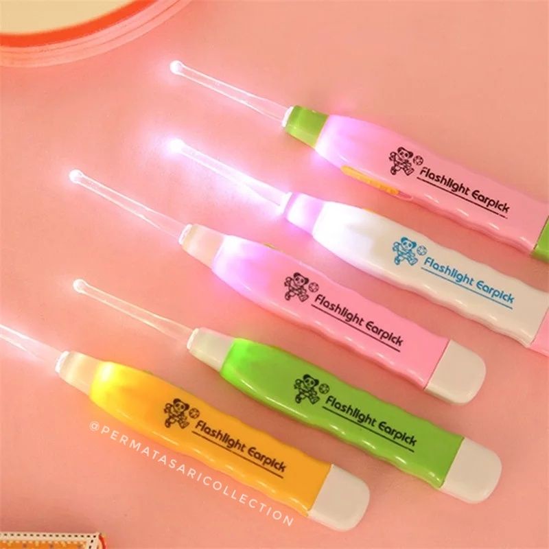 Alat Pembersih Telinga / Korek Kuping LED Flashlight Earpick Clean Untuk Baby Bayi Anak Dewasa