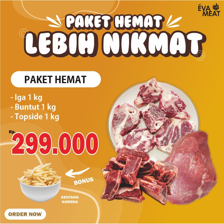 

Paket tripel daging sapi + buntut sapi + iga sapi / daging sapi / buntut sapi / iga sapi / paket bdg