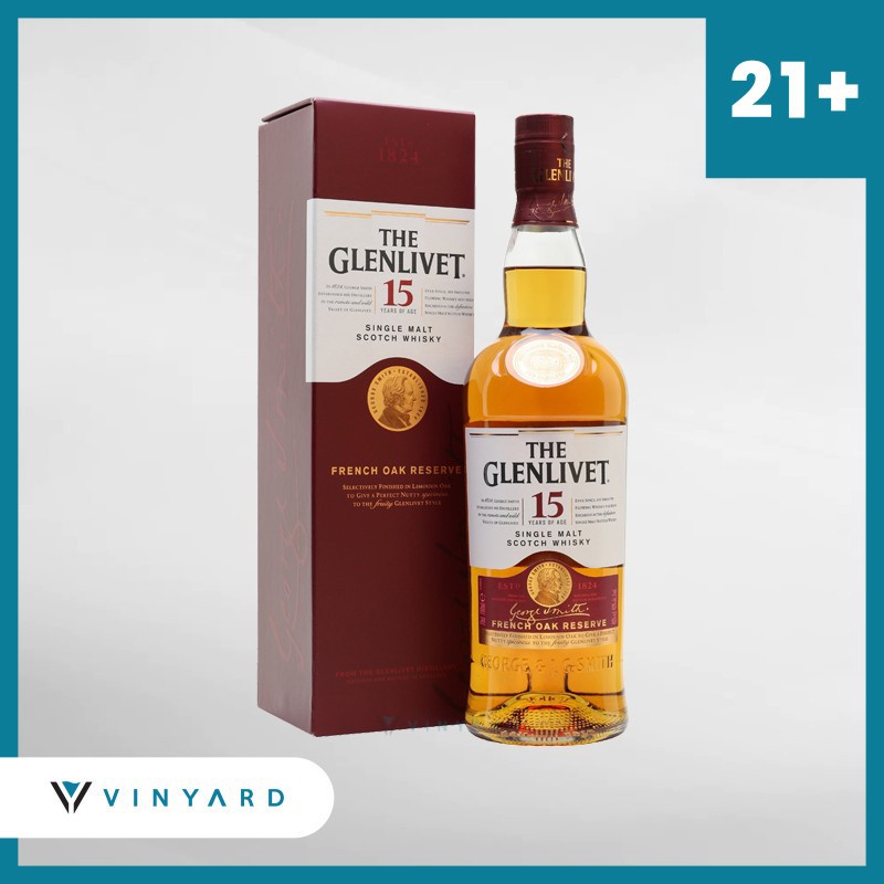 Glenlivet 15 Years Old Single Malt Scotch Whisky 700 Ml( Original &amp; Resmi By Vinyard )